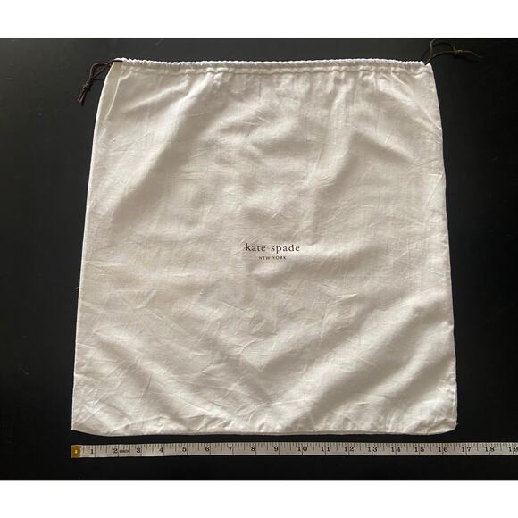 KATE SPADE 17"x17" White Dust Bag w/Logo Print - Picture 6 of 7
